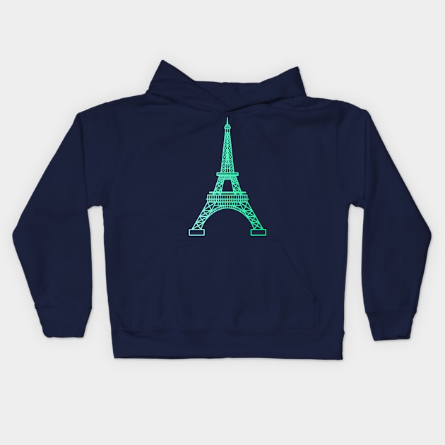 Eiffel tower - Icon Kids Hoodie by Lionti_design